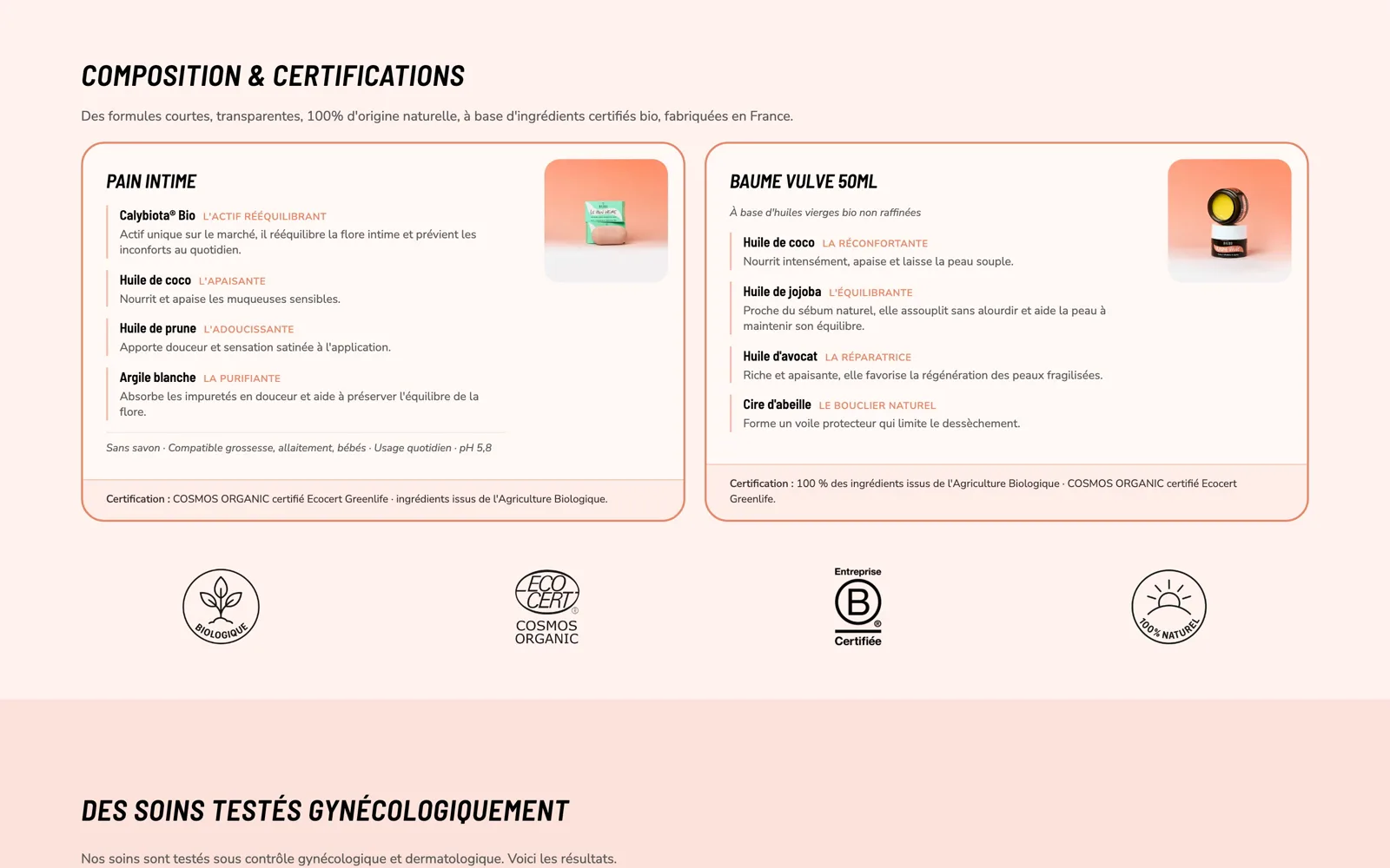 Composition et certifications Baûbo