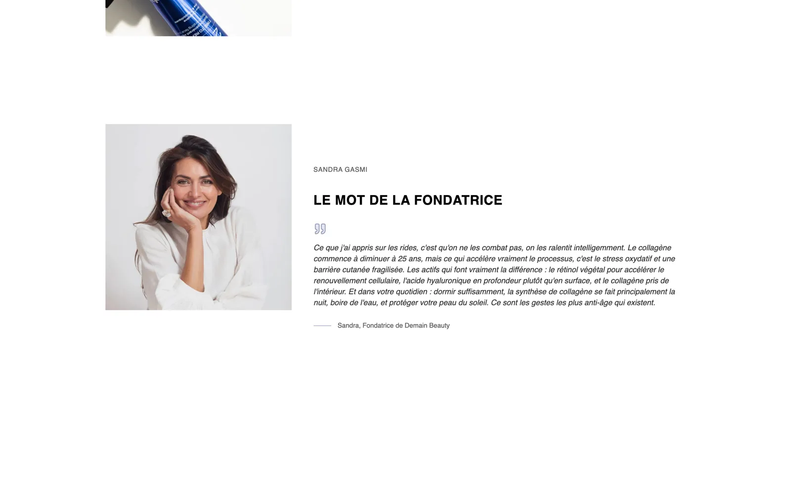 Le mot de la fondatrice Demain Beauty