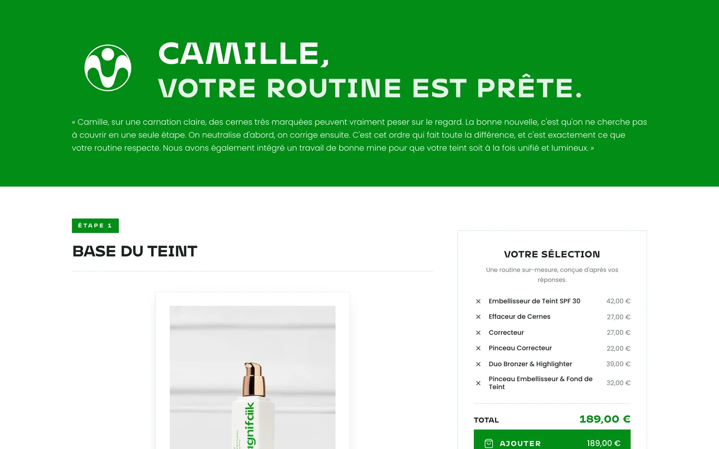 Page de résultats Magnifaïk