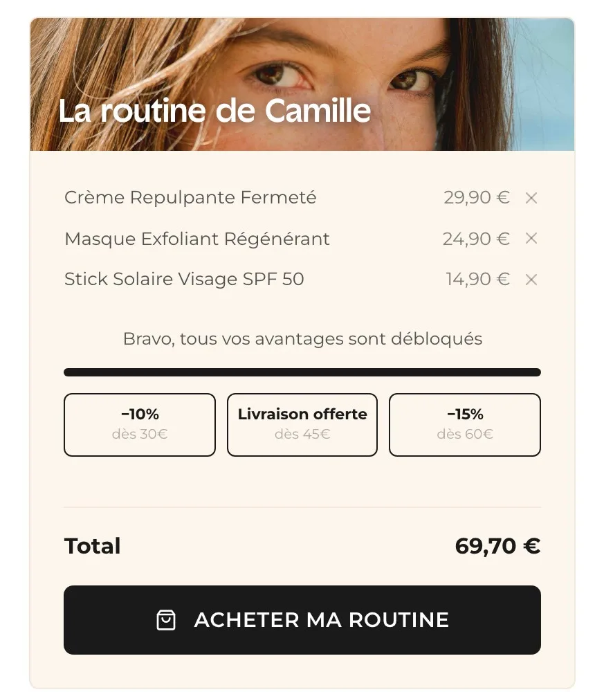 Summary with unlocked perks, Les Petits Prödiges results page
